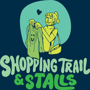 sustainable shopping trail stalls